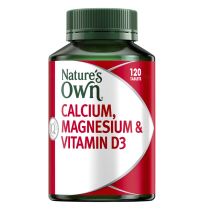 Nature's Own Calcium, Magnesium & Vitamin D3 120 Tablets