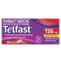 Telfast Hayfever Allergy Relief 120mg 30 Tablets