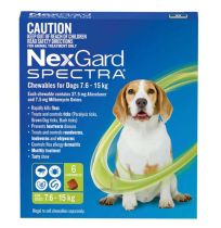 Nexgard Spectra 7.6-15kg 6 Pack (Green) *****