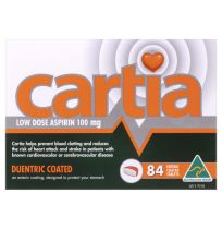 Cartia Low Dose Aspirin 100mg 84 Tablets