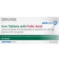 ApoHealth Iron with Folic Acid 60 Tablets (S2)