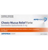 ApoHealth Chesty Mucus Relief 8mg Forte 50 Tablets Blister Pack